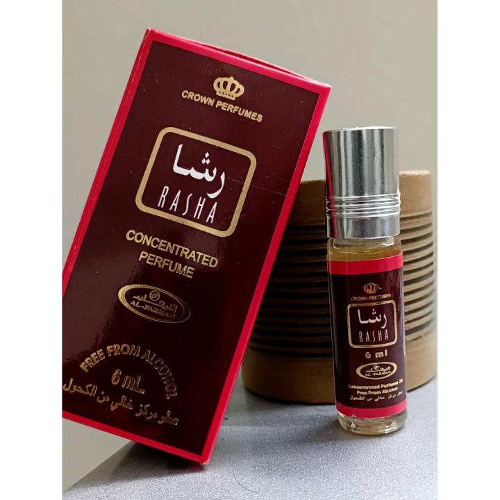 Rasha by Al Farhan Attar for Men and Women Non Alcoholic Perfume Long Lasting Ator - 6ml