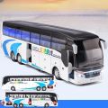 1/50 SETRA Luxury Coach Bus Toy Car Diecast Miniature Model Pull Back Sound Light Educational Collection Gift For Boy Children Superman.