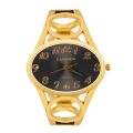 Cansnow Luxury Women's Watches Gold Stainless Steel Band Quartz Female Clock.