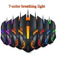 2 PCS T-WOLF V1 USB Interface 3-Buttons 1200 DPI Wired Mouse 7-Color Backlit Gaming Mouse, Cable Length: 1.35m. 