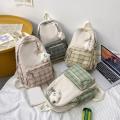 Fashion School Backpack Nylon Casual Student School Bag Zipper Pocket Teenagers Schoolbag For Teenage Girl. 