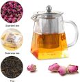 500ml & 900ml Square Glass Teapot for One with Heat Resistant Stainless Steel Infuser, Perfect for Tea and Coffee, Clear Leaf Teapot with Strainer Lid Gift for Your Family or Friends (Clear). 