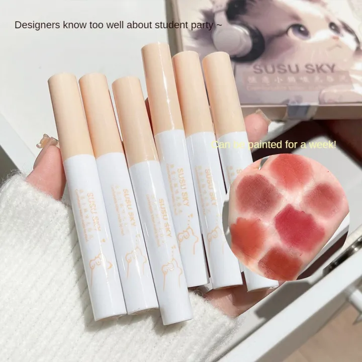 SUSU%20SKY%20Soft%20Fog%20Matte%20Lip%20Mud%20Texture%20Lip%20Tint%20Set,%20Silky%20and%20Easy%20To%20Color%20Long%20Lasting%20Makeup%20Lip%20Gloss%206PCS%20Set%20-%20Image%205