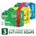 Dettol Soap Summer Pack of 3 Bathing Bar Soap (Cool, Fresh & Original) 70gm x 3.