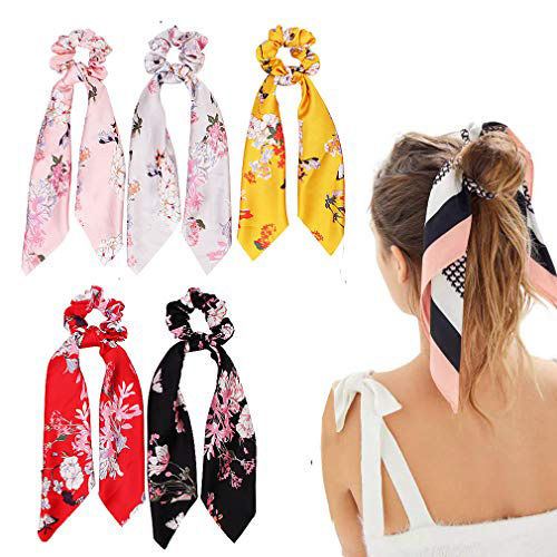 Silk%20Hair%20Scrunchies,%20Hair%20Scarf%20with%20Flower%20Pattern,%20Stripe%20Printed%20Hair%20Band%20For%20Woman%201%20Pcs%20-%20Image%202