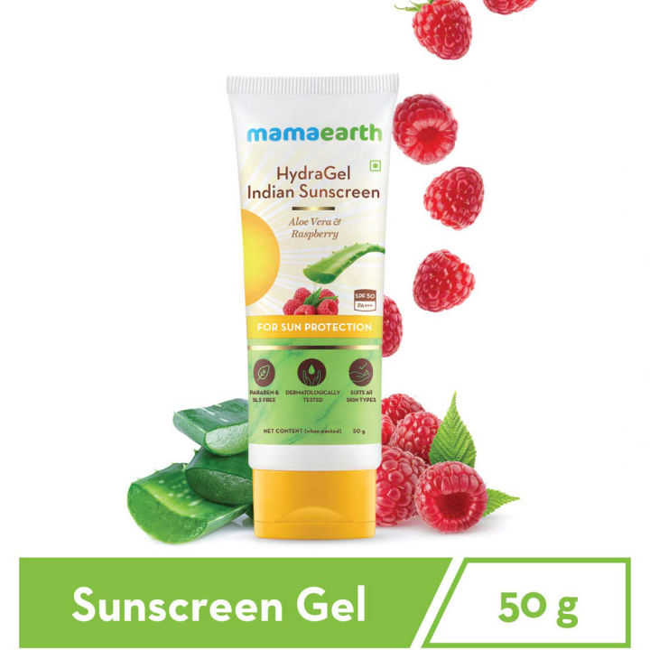 Mamaearth%20HydraGel%20Indian%20Sunscreen%20SPF%2050,%20With%20Aloe%20Vera%20&%20Raspberry,%20for%20Sun%20Protection%20-%2050g%20-%20Image%202