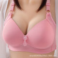 Cross-border plus-size thin glossy bra without underwires gathered three-breasted women's underwear factory direct supply.