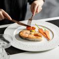 Pure White Ceramic Steak Plate Western Food Plate Household Pasta Flat Plate Commercial Restaurant Hotel Placing Tableware.