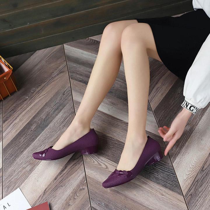Fashionable Summer New Flat Low-Cut Low-Top Plastic Sandals Women's Waterproof Jelly Casual Outdoor Work Rain Boots