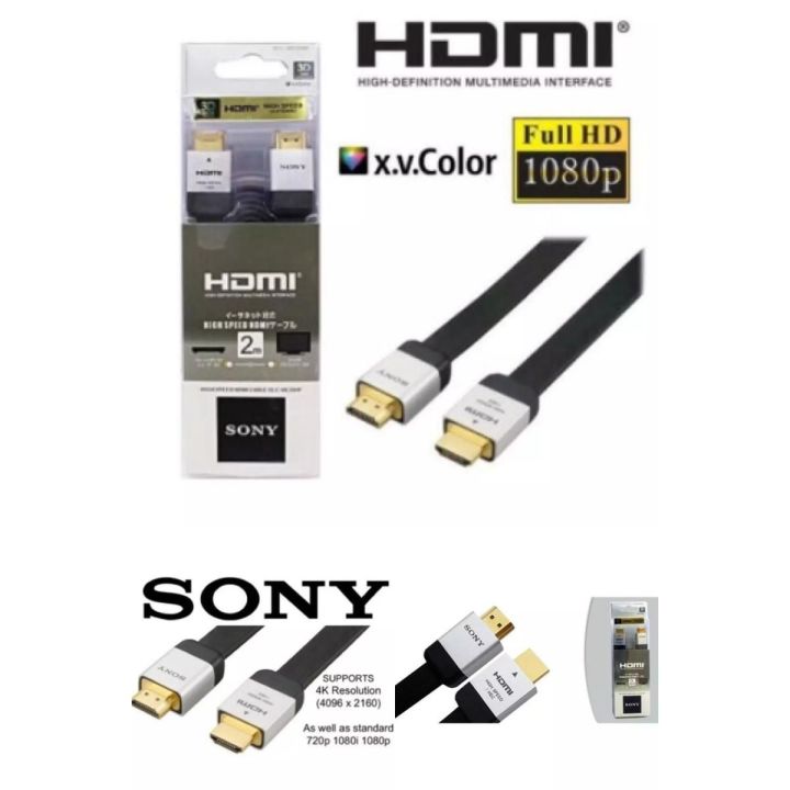 SONY%202%20Meter%20HDMI%20To%20HDMI%20Cable%20Black%20HIGH%20SPEED%20HDMI%20CABLE%203D%20HD%20&%204K%20videos%20-%20Image%203