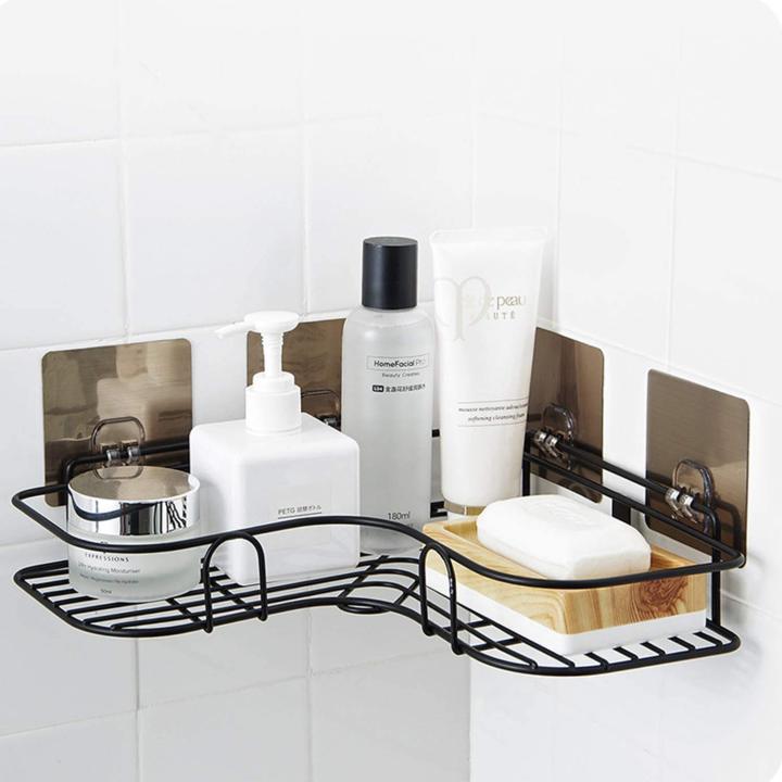 Multipurpose Kitchen Bathroom Corner Shelf Wall Mount Storage Rack ...