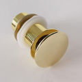 Golden Basin waste push system/ Brass Material Pop up Basin Waste/ Brass Full Thread Gold Pop Up Waste Coupling 32 MM (4", Brass Top). 