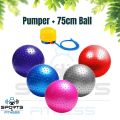 Big Size Chinese Gym Ball Yoga Fitness Ball With Pumper Pimpled / Guti / Dotted / Bubble  75cm   - Sports & Fitness. 