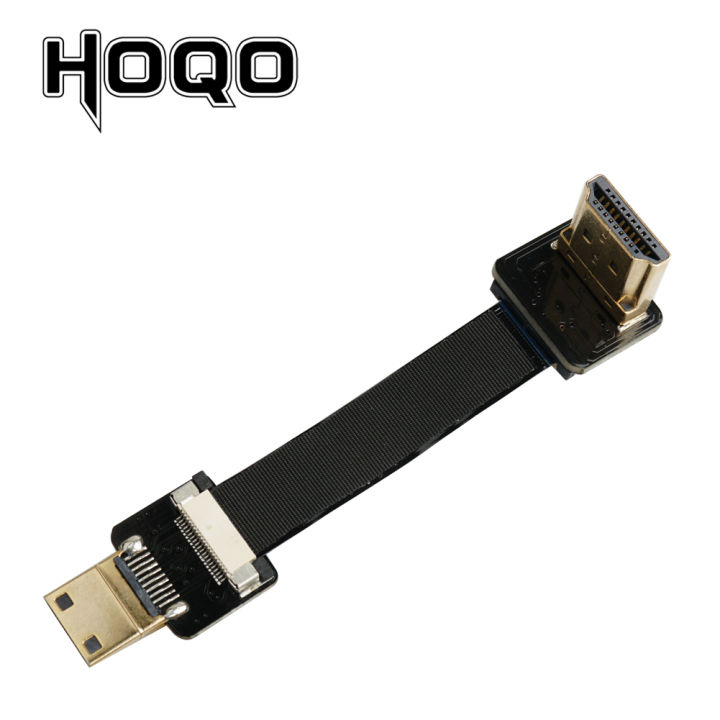 HDMI-Compatible Ribbon cable，Connector Flexible Flat Cable for Orange Pi Micro HDMI to HDMI/Mini HDMI Female 90 Degree FFC