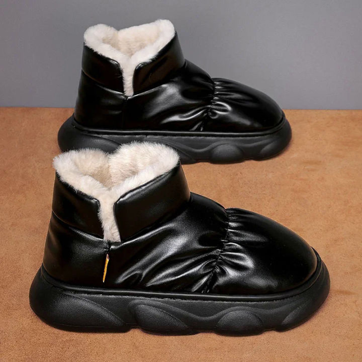 Winter%20Home%20Slippers%20Men's%20Cotton%20Shoe%20Soft%20Upper%20Slip-on%20Plus%20Velvet%20Comfortable%20Waterproof%20Outdoor%20Snow%20Shoes%20All-match%20Warm%20-%20Image%204