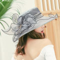 Sun Hat Female Sun Color Hat Sun Protection UV Protection Spring Summer Hat Gauze Cap Beach Hat Organza Black Edge. 