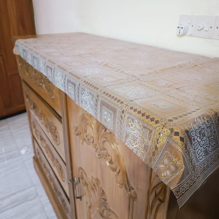 Wardrobe Cloth Gold 27X72 inch, Chest Drawer PVC Mat , waredrobe cover oilproof Mat- 6 feet by 2.5 feet-lira2 chest-2 WD