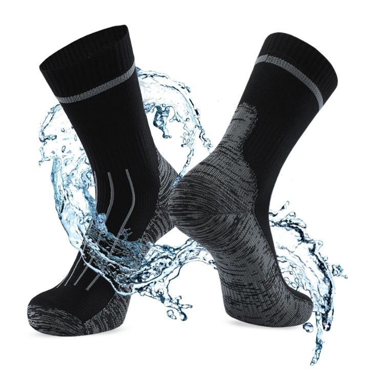Outdoor Waterproof Socks for Men Cold Weather Breathable Moisture Wicking Skiing Hiking Wading Camping Cycling Athletic Socks