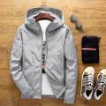 Men's New Coat Outdoor Casual Wear Shell Jacket Spring and Autumn Windproof Jacket Hooded Solid Color Printing Advertising Clothing.