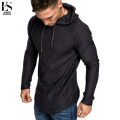elegantstunning Men Casual Hoodie Fashion Solid Color Long Sleeves Hooded Sweatshirt Breathable Slim Fit Pullover Sweater. 