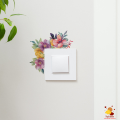 Waterproof Floral Switch Sticker for Wall Decoration. 