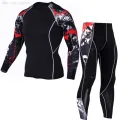 Tracksuit Women Jogging skin care kits Fitness leggings MMA Rashard kit Compression Sportswear Women's suit Winter Thermal. 