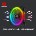 FANTECH FB-301 Fan Cooler 120mm Turbine 124/301 For Computer Dual RGB Cooling Fan for computer Silent With IR Remote Control PC Fans/Optional Controller.