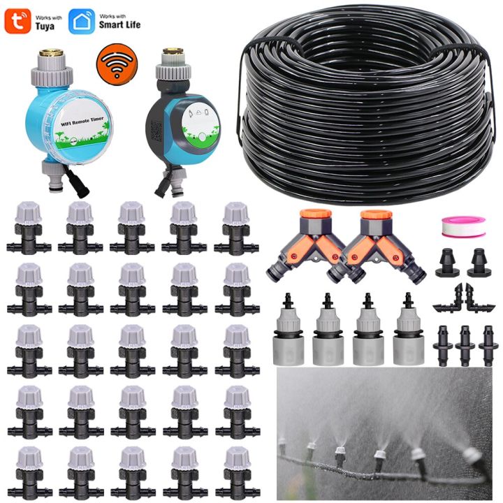 Smart Garden Watering System 4/7mm Hose Misting Nozzle Kit Self Automatic Wifi Compatibl Timer Irrigation Sets for Greenhouse