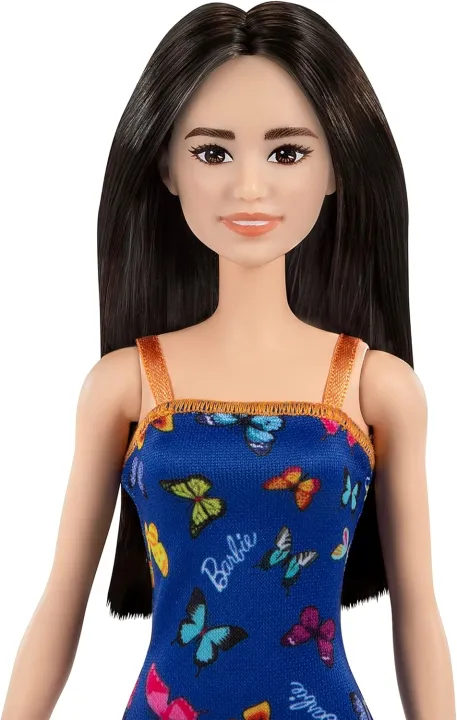 Barbie%20T7439%20Brand%20Entry%20Doll%20Asst%20%20%20Barbie%20Doll%20(11.5%20inches)%20with%20Colorful%20Butterfly%20Logo%20Print%20Red%20Dress%20&%20Strappy%20Heels,%20Great%20Gift%20for%20Ages%203%20Years%20Old%20&%20Up%20-%20Image%204