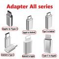 【All Series】 Micro USB to Type-C to Lightning Adapter Android Apple IOS UBS-C Converter Data Sync Fast Charging Charger.
