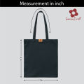 Samia Crafts 13/14Inc Fashionable Top Handle Simple Plain Solid Black Color Canvas Tote Bag with Zipper Best Fabric & Shopping Bag For Everyday Daily Use - Durability Assurance. 