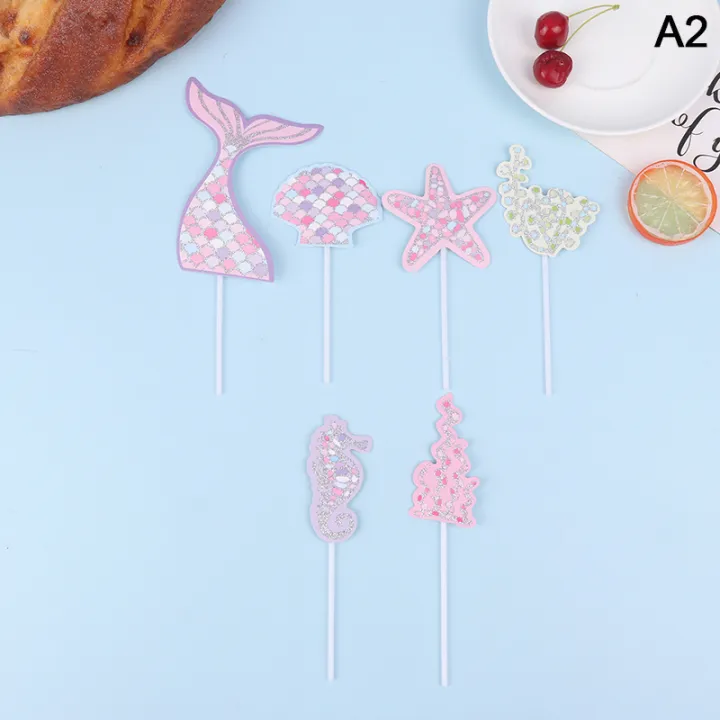 1Set%20Glitter%20Mermaid%20Tail%20SeahorseStarfish%20Cake%20Topper%20Girl%20Birthday%20Party%20Decoration%20Mermaid%20Party%20Cupcake%20Supplies%20-%20Image%208