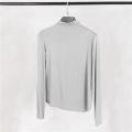 Modal T T-shirt Women's Long Sleeve Half Turtleneck Bottoming Shirt New Solid Color Slim Fit Show Thin Black Thin Top.
