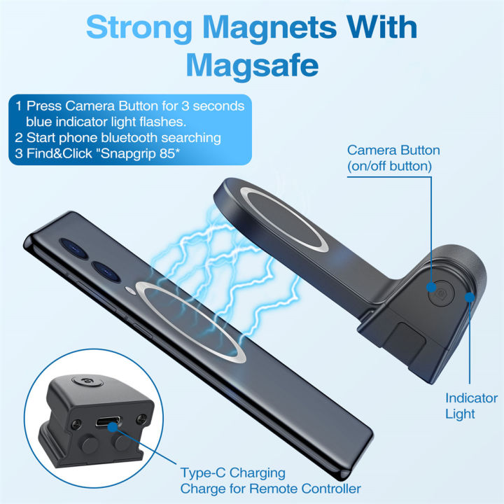 Magnetic%20Phone%20Grip%20for%20Magsafe%20Handgrip%20Phone%20Bracket%20with%20Bluetooth%20Remote%20Shutter%201/4%20Tripod%20Mount%20for%20Iphone%20Android%20Phone%20-%20Image%202