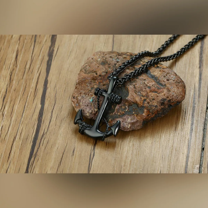 Classic Anchor Necklaces Pendant Chain for Man Fashion Jewelry Black Stainless Steel Chains