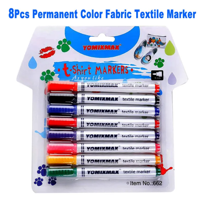 8Pcs%20Waterproof%20Permanent%20Color%20Fabric%20Textile%20Marker%20Pen%20For%20T%20Shirt%20Shoes%20Clothes%20Wood%20Stone%20DIY%20Art%20Graffiti%20Drawing%20Painting%20-%20Image%202