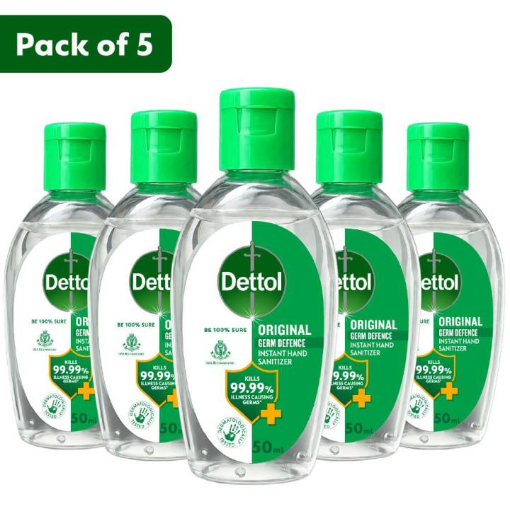 Dettol Hand Sanitizer Original 50ml (Pack of 5)