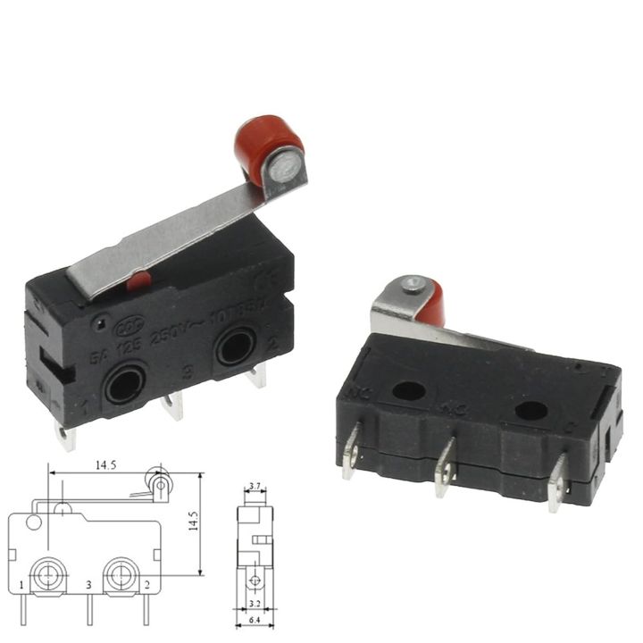 3pcs%205amp%20Micro%20Roller%20Lever%20Arm%20Normally%20Open%20Close%20Limit%20Switch%20-%20Image%203