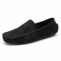 Men Casual Shoes Luxury Brand Mens Suede Loafers Moccasins Breathable Slip on Black Rubber Non-slip Driving Shoes Size 45 BunnyGarden.