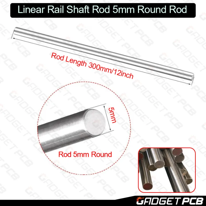 Linear Motion Rods, 25mm X 300mm (0.98"x11.81") Linear Rail Rod Shaft
