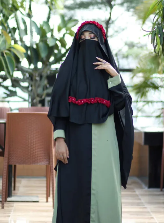 Hoodie Instant Ready Hijab With Extra Half Nose Niqab for Muslim Women