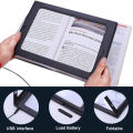 gu Portable Table Magnifier With 6 Led Lights Type Reading Loupe Magnifying Glass Screen Magnify Tools For Elderly.