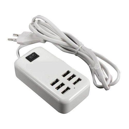 6 Port USB Charger - White
