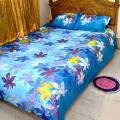 Cotton Fabric Multicolor Print 7 by 7.5 Feet King Size Bedsheet Set with Two Pillow Cover.