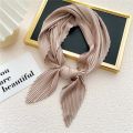 Square Scarf Silk Pleated Neck Scarves Headscarf Small Scarves Solid Color Crinkled Hair Scarf Satin Neckerchief 70cm Soft Decor.