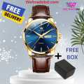 New Men's Watch Luxury Leather Luminous Hand Watch - Watch For Men-Full Black. 
