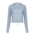 CIBBAR Solid Hooded Sweater Cardigan Women Casual Full Sleeve Pocket Patchwork Hooded Sweater Outwear Autumn Basic Knitwears y2k. 