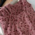 Sleeveless Dress Women Print Floral Spaghetti Strap Elastic Corduroy Sweet Students Beach Dresses High Street Style Simple Chic.