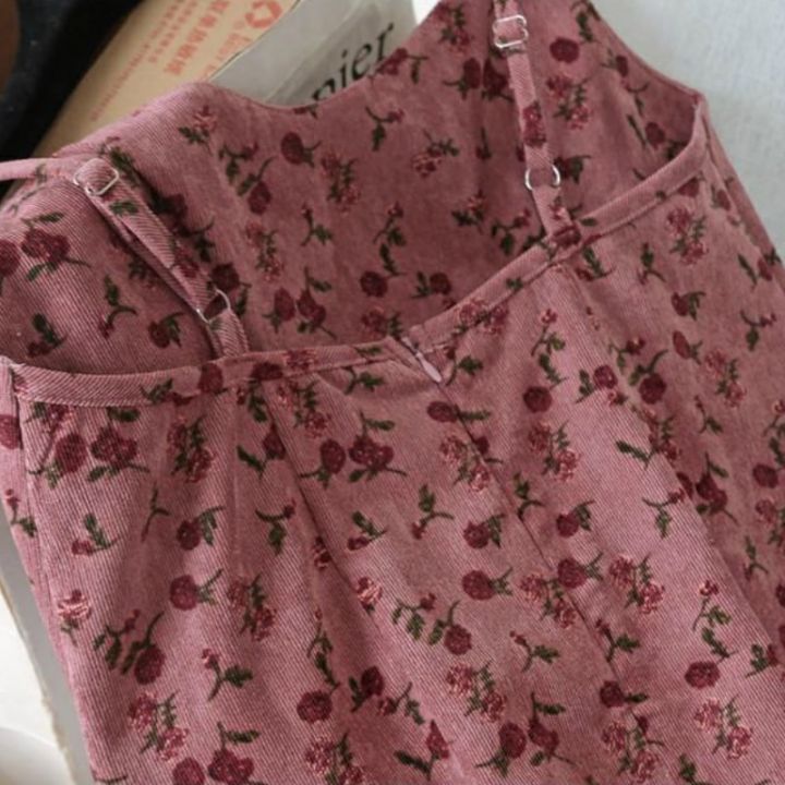Sleeveless%20Dress%20Women%20Print%20Floral%20Spaghetti%20Strap%20Elastic%20Corduroy%20Sweet%20Students%20Beach%20Dresses%20High%20Street%20Style%20Simple%20Chic%20-%20Image%207