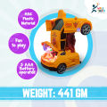 Battery Operated Light & Music 360 Degree Rotating Transformer Robot Car TOY. 
